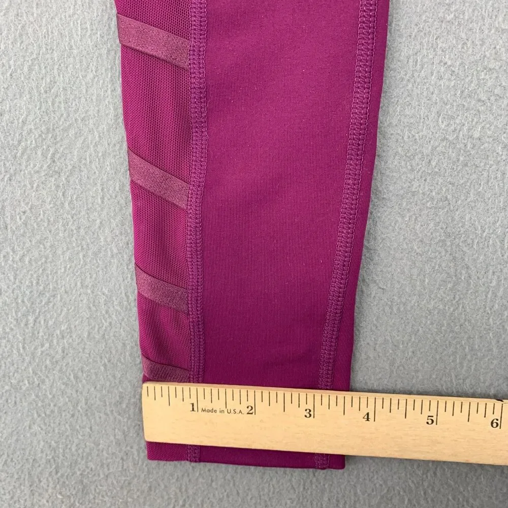 BuffBunny Gym Leggins Womens Size Small Side Mesh Panel Pink Yoga High Waist